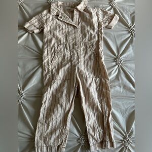 Zara Striped Tan Jumpsuit for Kids